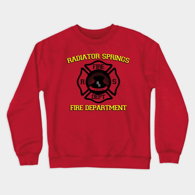 Radiator Springs Fire Department Crewneck Sweatshirt by B3pOh